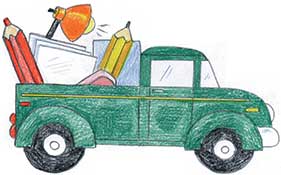 Truck drawing by Freddie Levin