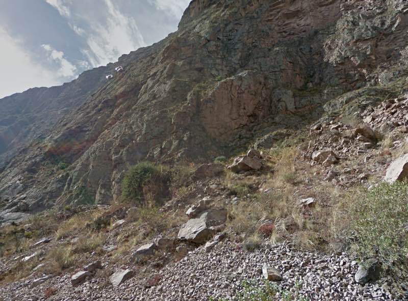 View of Skylodge, Peru, from Google Street View